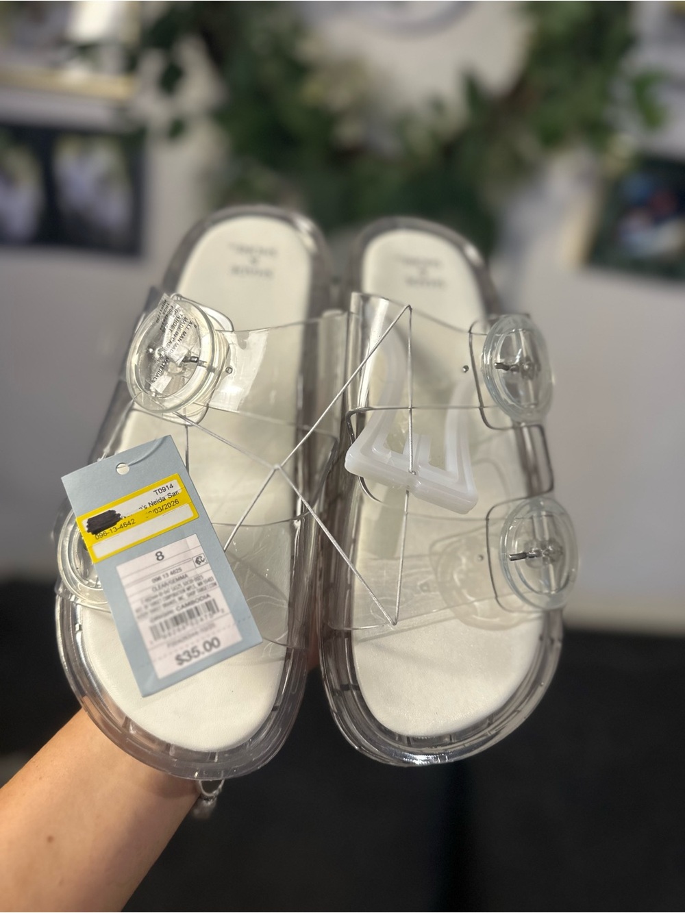 Shade & Shore Clear Jelly Slide Sandals - Transparent